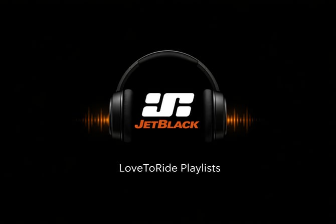 JetBlack headphones with soundwaves graphic